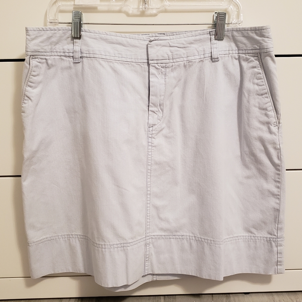 Merona Blue/White Pinstripe A-Line Skirt